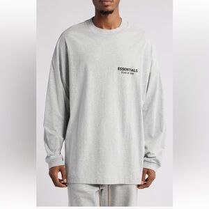 Fear of God Essentials Light Gray Long Sleeve Shirt